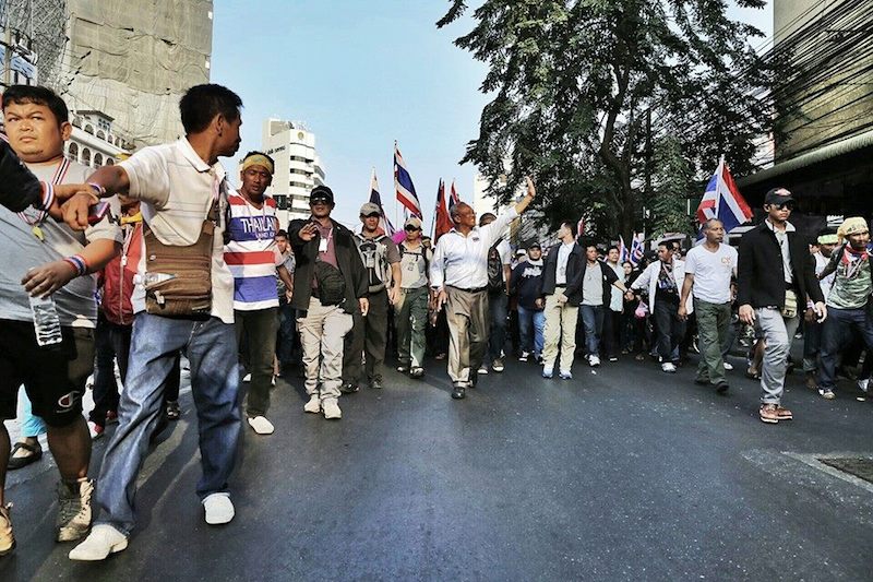 Suthep at site protest during Bangkok Shutdown