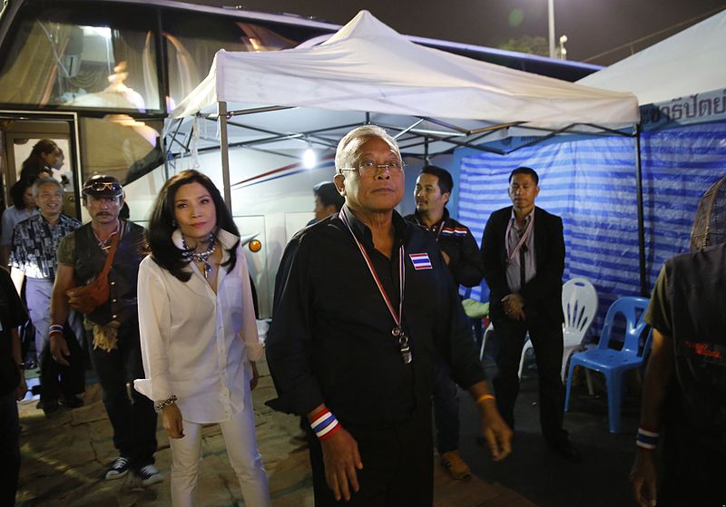 Suthep during the 2014 protest in Bangkok