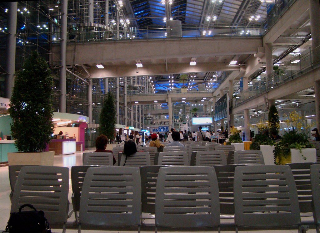 Bangkok Suvarnabhumi Airport Arrivals Hall (on far left)
