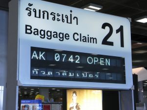 Suvarnabhumi Airport baggage claim sign