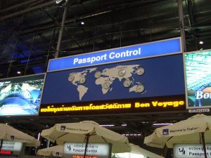 Passport Control area at Suvarnabhumi airport, Bangkok
