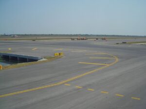 C4 taxiway and runways at Suvarnabhumi International Airport in Bangkok.