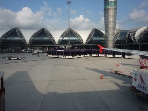 View of Suvarnabhumi International Airport in Bangkok