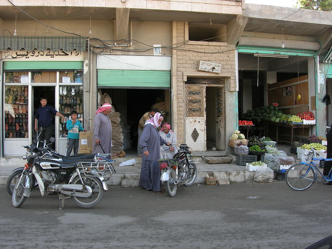 A street view of Manbij city in Syria