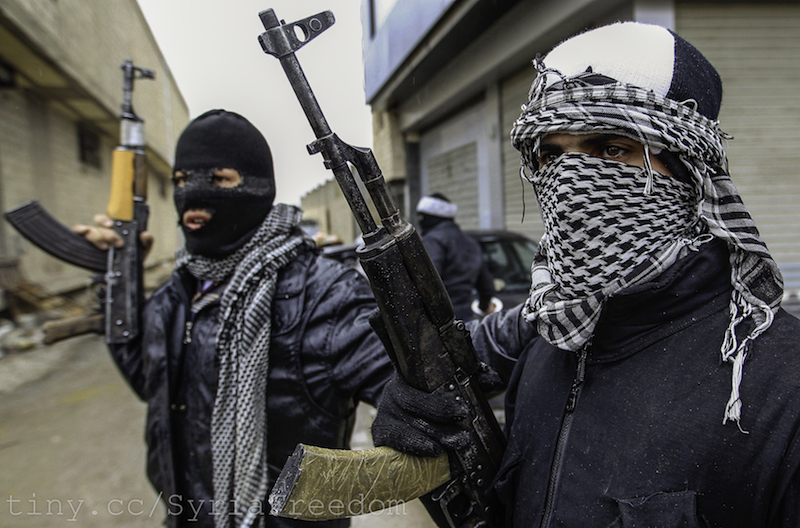 Syrian soldiers, who have defected to join the Free Syrian Army