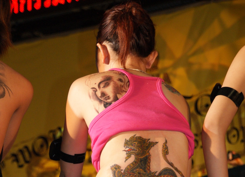 Tattoed girls at Tattoo Arts Festival, Pattaya