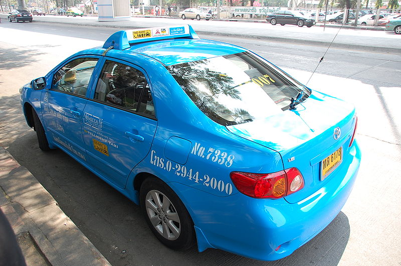 Blue taxi in Bangkok