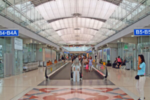 Domestic Terminal B, at Suvarnabhumi Airport in Bangkok.