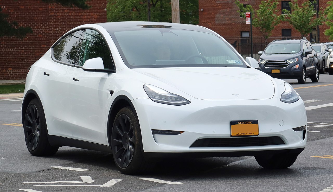 A Tesla Model Y electric car