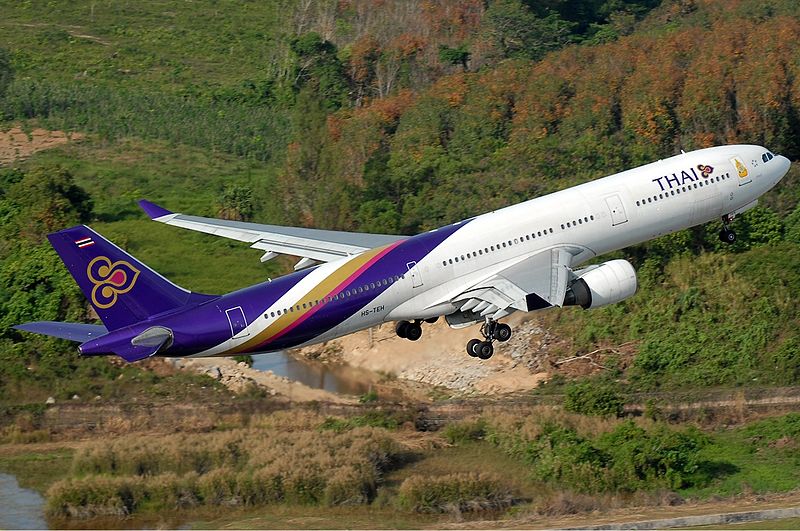 Thai Airways Airbus A330-300 after taking off