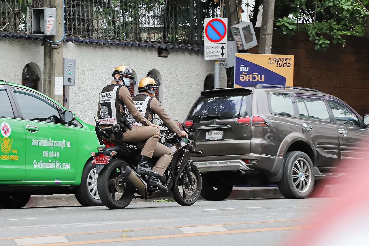 Thai Police motorcycle patrol