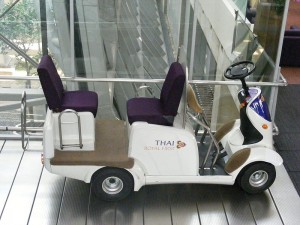 Thai Airways electric vehicle at Suvarnabhumi