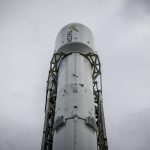 Falcon 9 vertical with THAICOM 8 satellite at Space Launch Complex 40