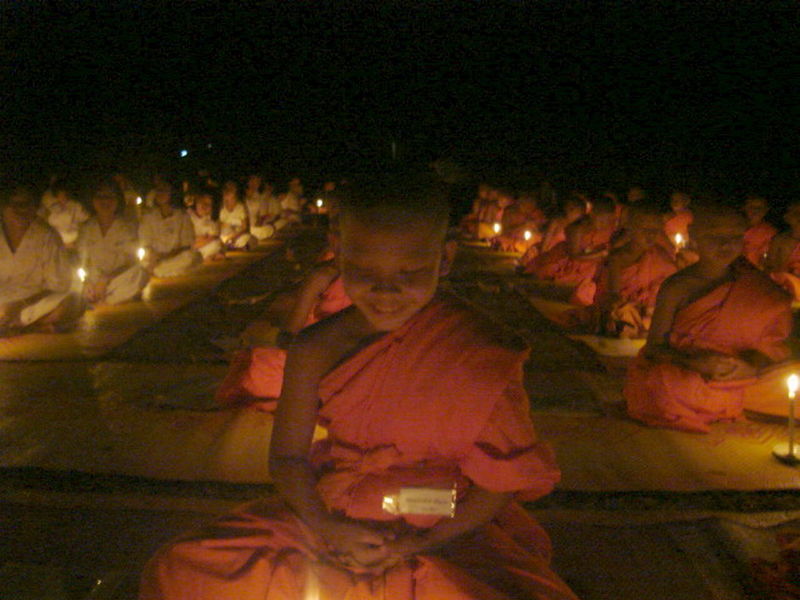 Candle-lit ceremony in Thailand