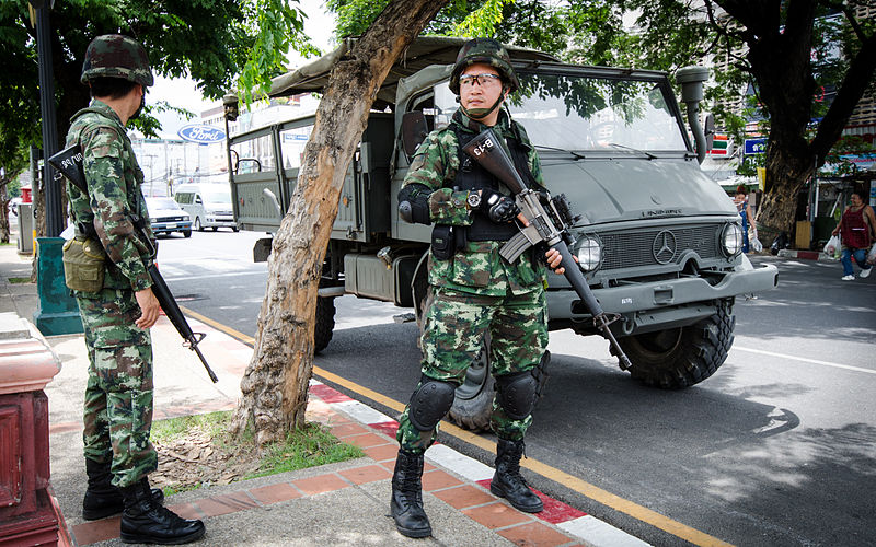 Thai military at Chang Phueak Gate in Chiang Mai