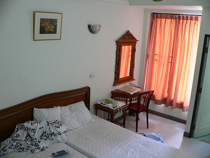 Budget hotel room in Khao San Road