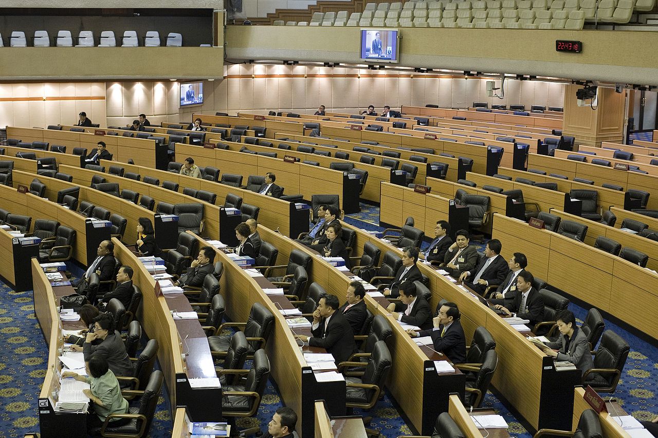 The Prime Minister debates at the meeting House of Representatives, Parliament of Thailand