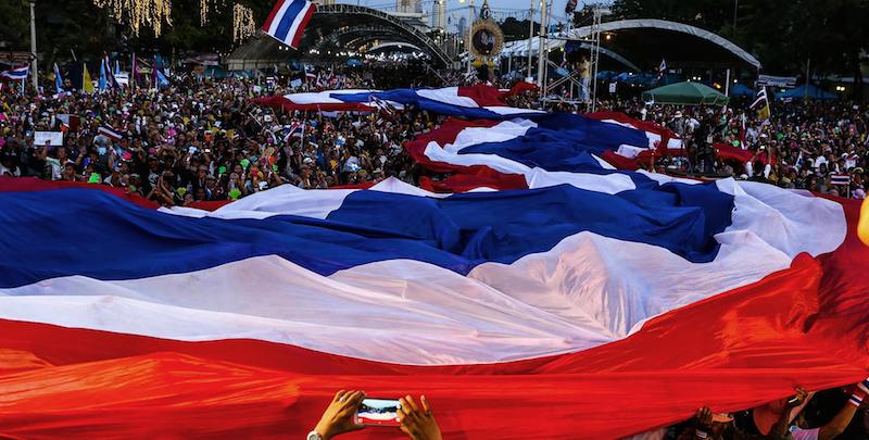 Huge Thai Flag at Thailand Protest