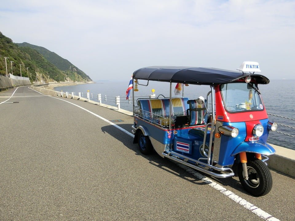 Tuk Tuk on a front beach road