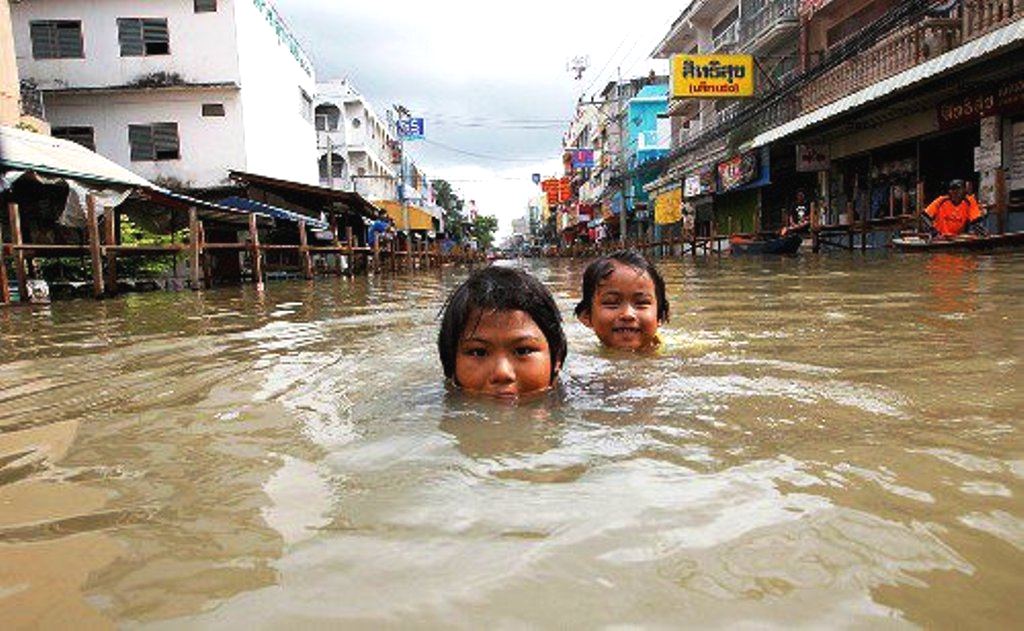 Flooded street in Bangkok