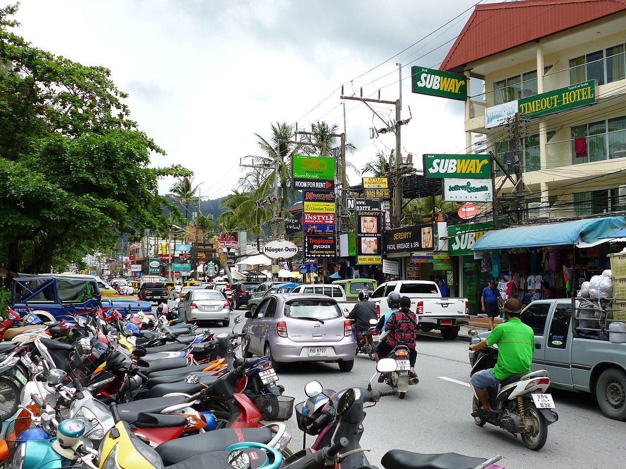 Thanon Thawewong Road in Patong, Phuket