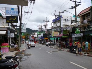 Thaweewong Road in Patong, Phuket.