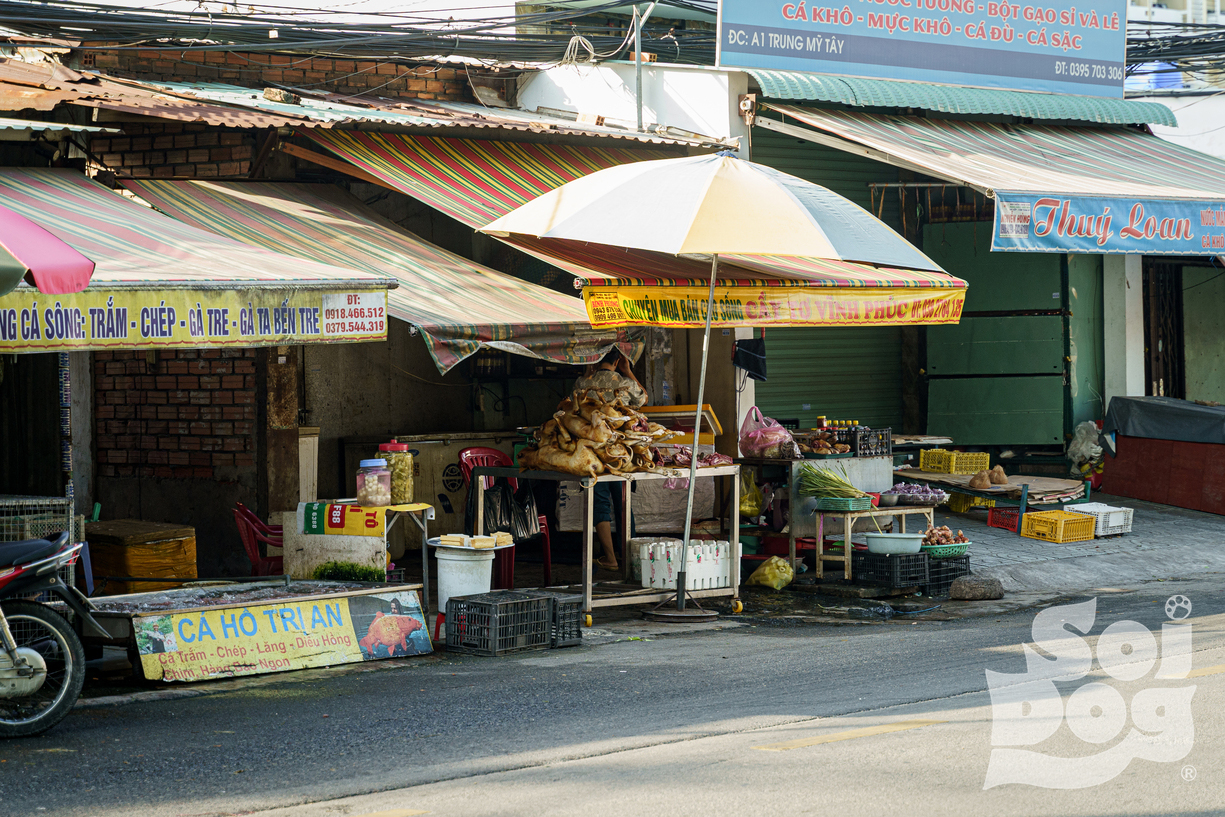 A local dog meat shop in Vietnam's wet market.