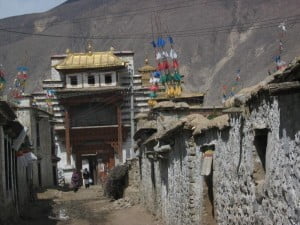 Village life in Tibet, just outside Samye