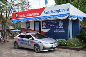 Tourist police car at Samut Songkhram Tourist police Center
