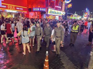 Thai tourist police on Walking Street, Pattaya.