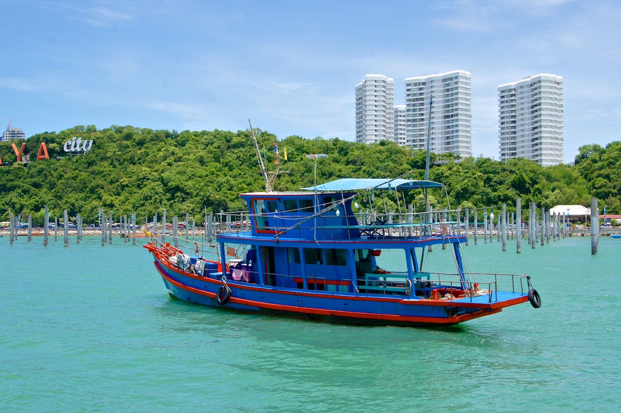 Tourist boat at Bali Hai pier in Pattaya, Thailand.