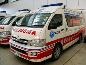 Toyota Commuter ambulance at Suvarnabhumi Airport, Bangkok