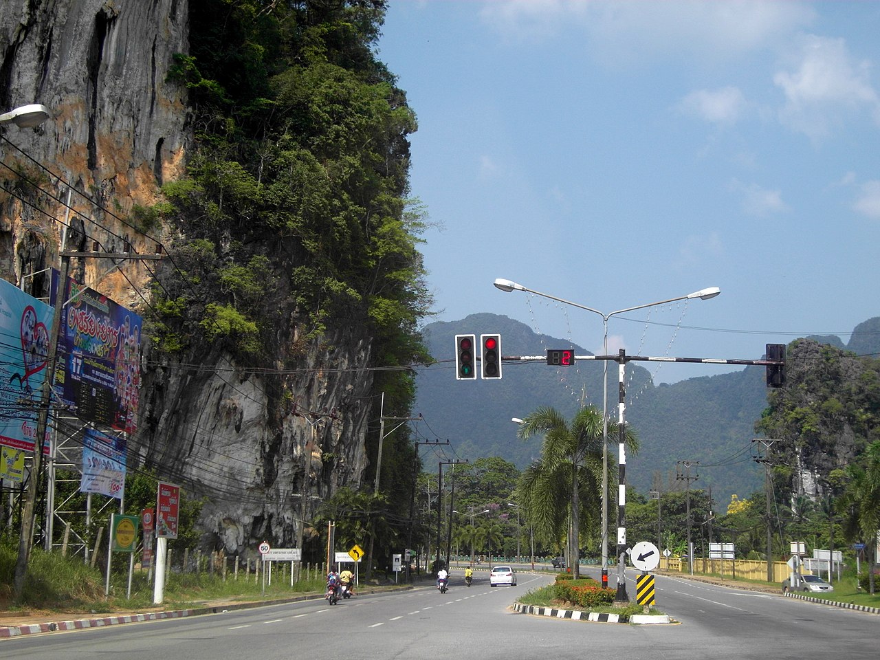 Road in Tham Nam Phut, Phang-nga District