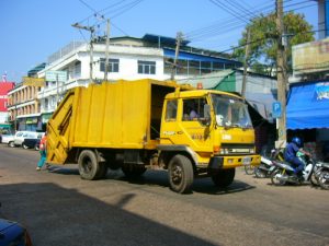 Garbage truck in Sakon Nakhon, Thailand