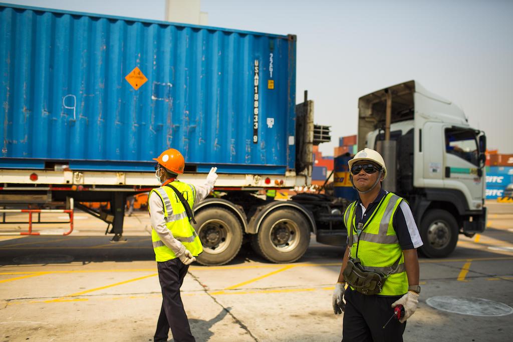 Container truck at Laem Chabang Port, Chonburi