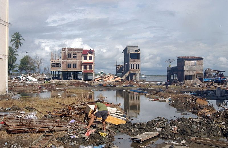 Meulaboh in Sumatra, Indonesia after the 2005 Tsunami
