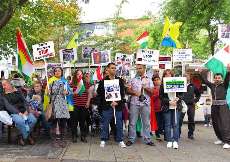Kurdish people protest against the Turkiish government