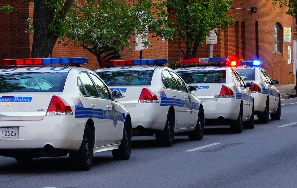 Police cars in Baltimore, USA