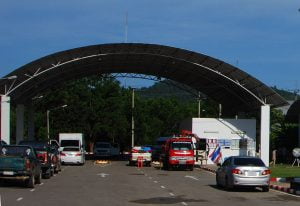 Vehicle inspection point in Chumphon Province