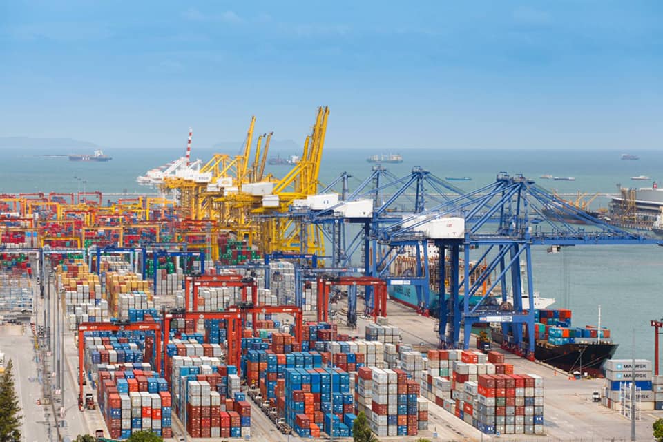 View of Laem Chabang port city in Chonburi Province