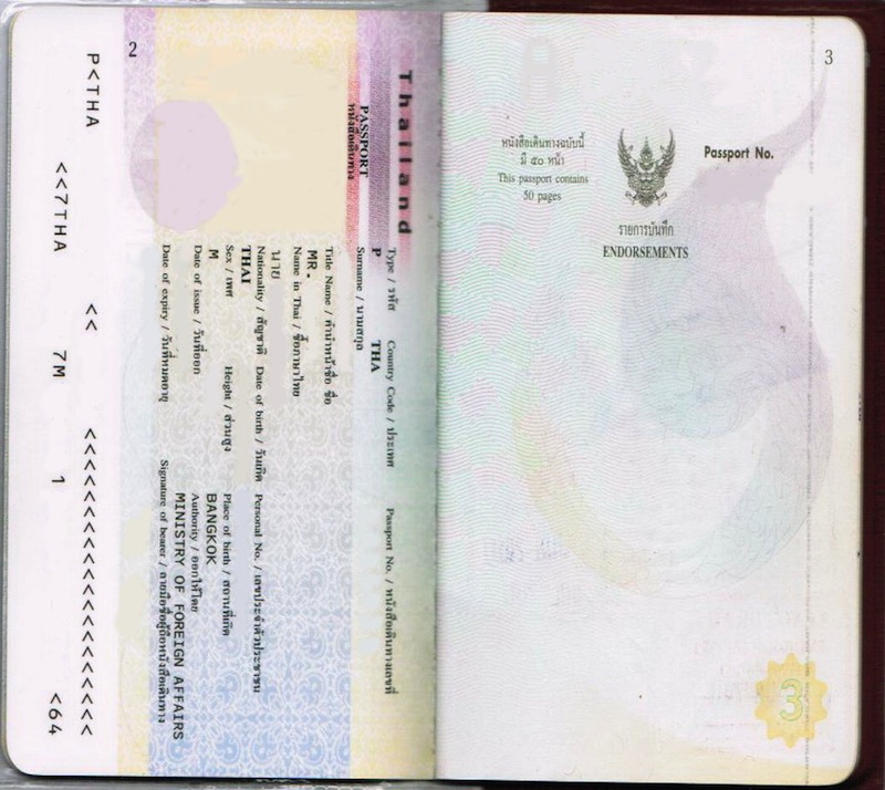 Thai passport