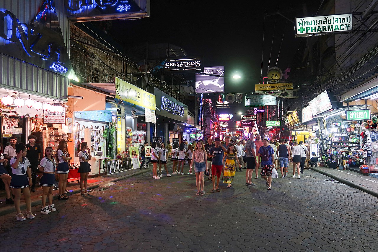 Walking Street in Pattaya at night