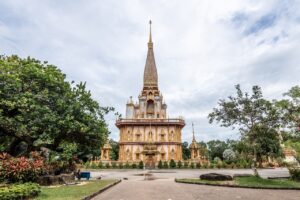 Wat Chaithararam also known as Wat Chalong in Chalong Subdistrict, Phuket.