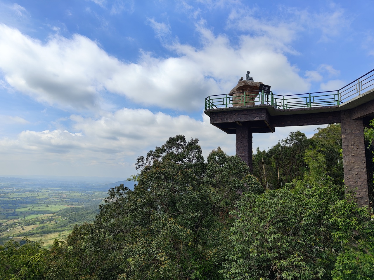 Viewpoint of Wat Pa Phu Pha Sung temple in Nakhon Ratchasima, Thailand.