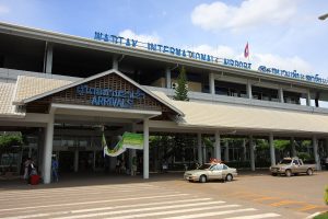 Arrivals terminal at Wattay Airport in Vientiane, Laos