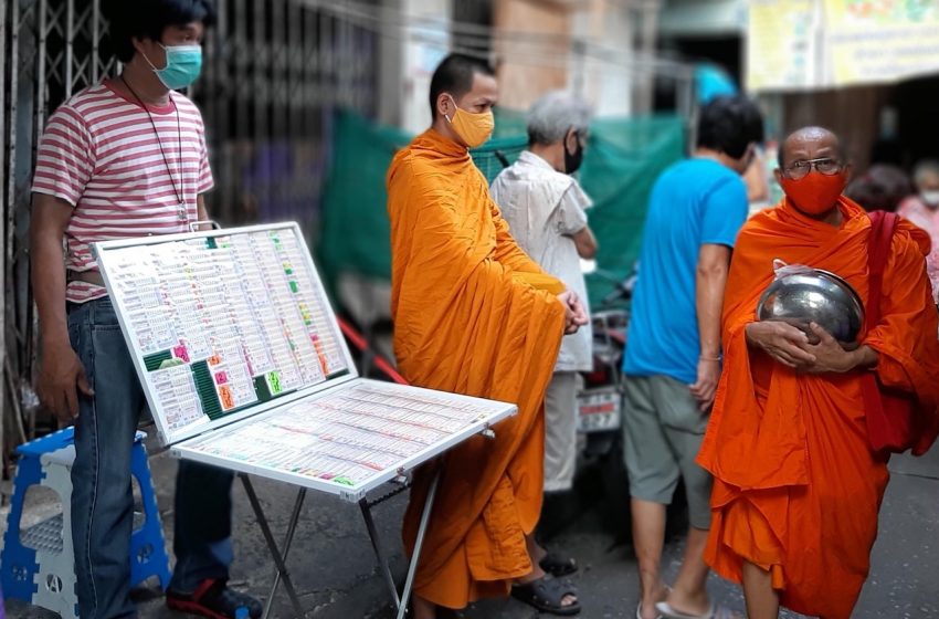Thai people wearing a mask in the public during COVID-19 pandemic