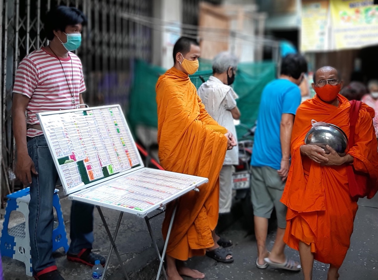 Thai people wearing a mask in the public during COVID-19 pandemic