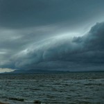 Storm approaching on Pattaya Beach, Thailand