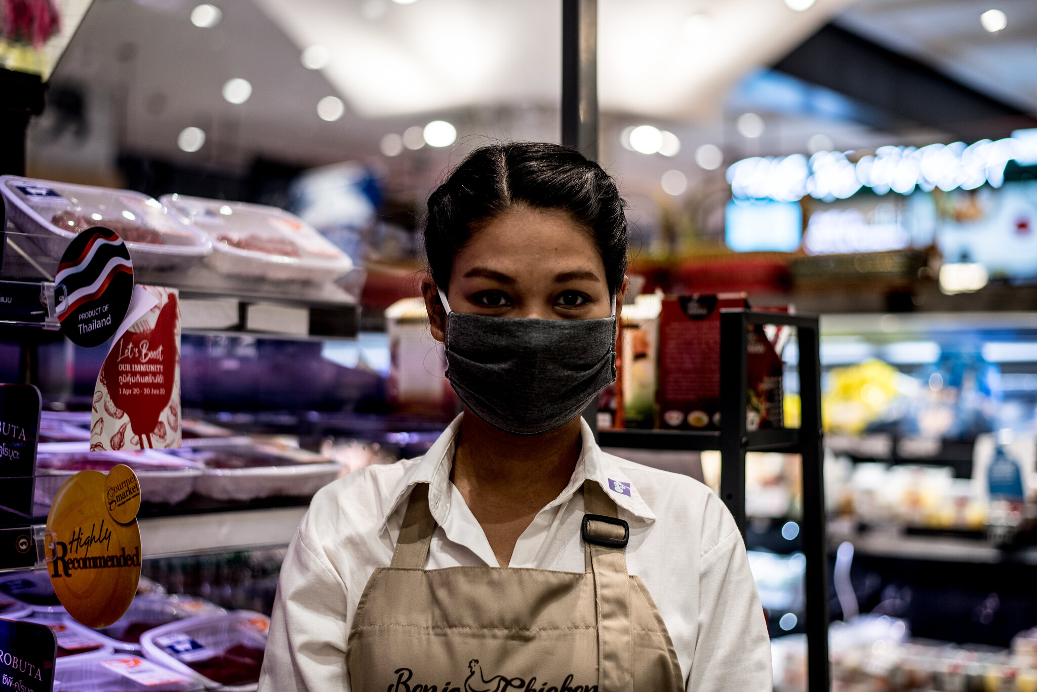 Woman wearing face mask during the COVID-19 pandemic in Thailand.
