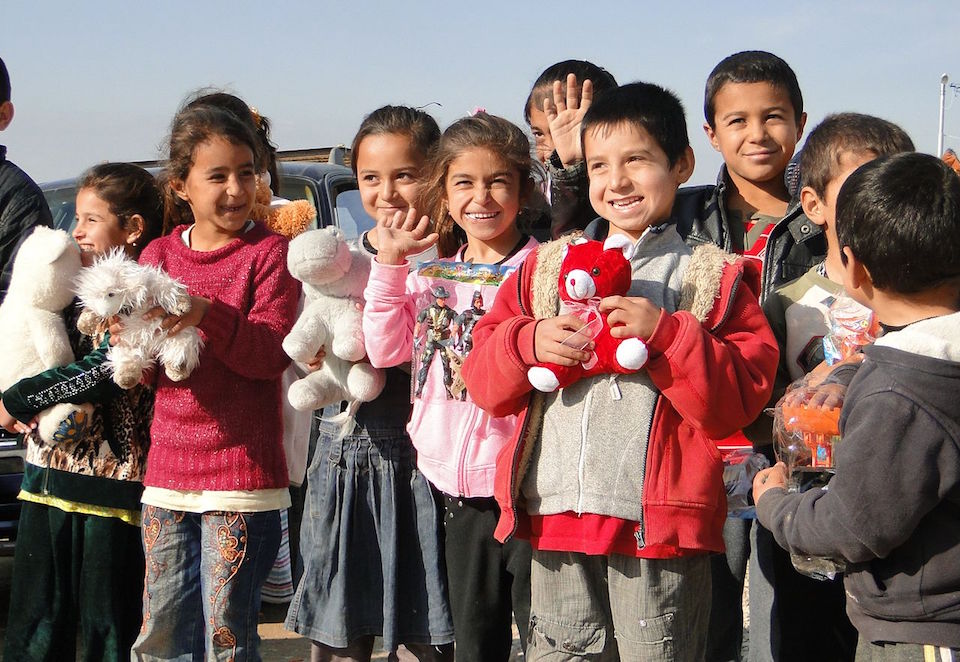 Yazidi children. Defend International and its supporters provided humanitarian aid to Yazidi refugees in Kurdistan region, Iraq